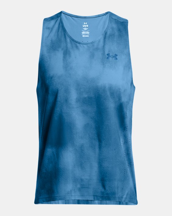 เสื้อกล้ามพิมพ์ลาย UA Launch Elite สำหรับผู้ชาย in Blue image number 3